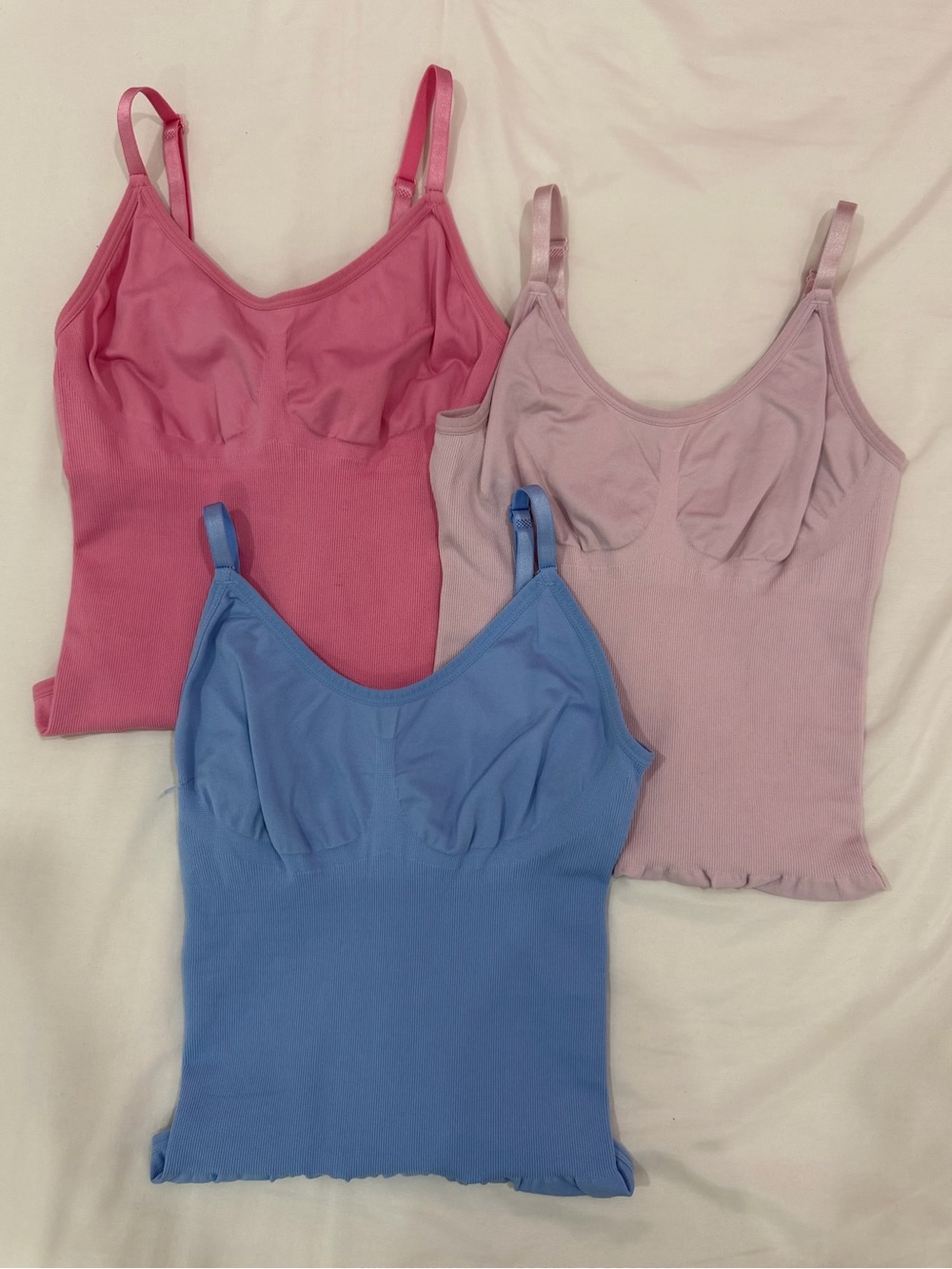 Women’s Seamless Camisole Bodysuits - Pink, Lavender, Blue